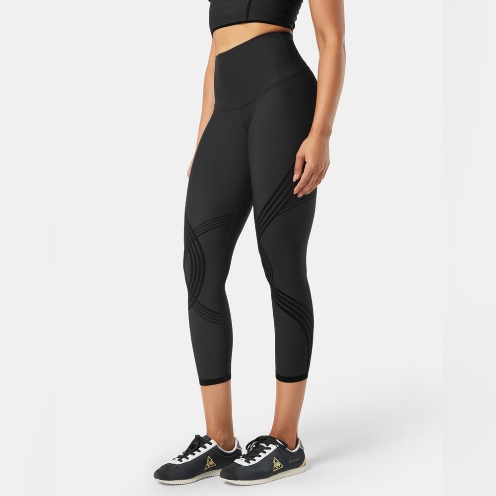 FANKA Black Geometric Sculptek Leggings Womens Size Small